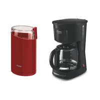Combo Cafetera de Goteo 1.8 Lts City XL Negro + Molino de Café 200 Watts Rojo