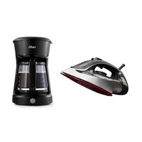 Combo Cafetera 12 Tazas Switch Negro + Plancha a Vapor 1200 Watts Negro