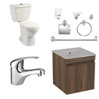 Combo De Baño Tao/Bonsai: Sanitario, Mueble Elevado, Griferia Monocontrol Perugia y Accesorios Turin