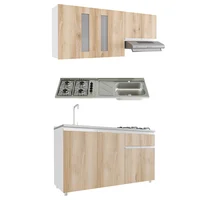 Combo Cocina Paris 1.5 Metros Mueble Superior + Inferior + Mesón Derecho