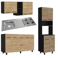 Cocina Integral Luna 1.5 Metros Mueble Superior + Inferior + Mesón Izquierdo + Modulo Microondas