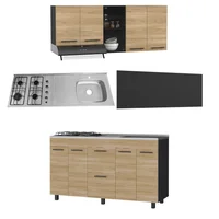 Cocina Integral Luna 1.5 Metros RH Mueble Superior + Inferior + Mesón Derecho