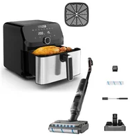 Combo Freidora De Aire Imusa Easy Fry Mega 7.5n Litros Digital + Aspiradora Trapeadora Vertical X-clean 7 Inalámbrica Función 2 En 1 para Suelos Duros T-fal