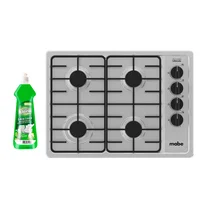 Combo Estufa Empotrable 4 Puestos 60x43 cm Gas Natural Inoxidable Pm6044ena0 + Lavaloza Liquido Antigrasa Bio x850ml