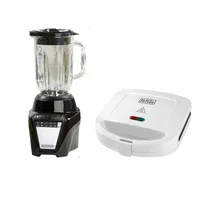 Combo Licuadora Black+Decker Ice Crush 1.25 Litros Bl0876-4bdla + Sanduchera BLACK+DECKER 2 puestos blanca SM24520