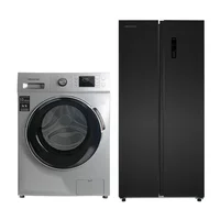 Combo Lavadora secadora Carga Frontal Inverter 14 Kg CW 8014SI + Nevecón Side By Side 430 Litros Negro Sbs430 Challenger