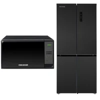 Combo Horno Microondas Hm 8008 Negro + Nevecón Cross Door 502 Litros Negro Cd502 Challenger