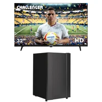 Combo Minibar 121 Litros Brutos Titanium Negro Cr 121 + Televisor 32 Pulgadas Challenger Led 32kg90 Bt T2