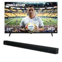 Combo Barra de Sonido Challenger Bluetooth 30W Sb30y + Televisor 32 Pulgadas Challenger Led 32kg90 Bt T2