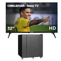 Combo Minibar 50 Litros Gris + Televisor 32 Pulgadas HD Sistema Operativo Roku 32kr14 T2 Challenger