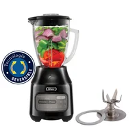 Combo Cuchilla Reversible + Licuadora con tecnología Reversible  Vaso de vidrio 1.5 Litros Color Negro Oster