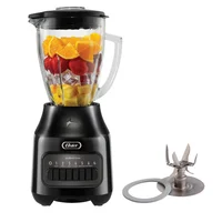 Combo Cuchilla Reversible + Licuadora con Vaso de vidrio 1.5 Litros Oster 6 Velocidades + Pulso, Color Negro