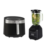 Combo Freidora de Aire  Negra 5 Litros Af3052 + Licuadora Black+decker Jarra de 1.25lt 900w Ice Crush Bl2209gbb