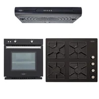 Combo Horno Empotrable Mixto 60 cm  Gas Natural Negro + Campana Extractora 60 cm Tofu Negra + Estufa Empotrable 4 Puestos 60x51 cm de Cristal a Gas Natural CCR60-F4P-SBF031 Haceb
