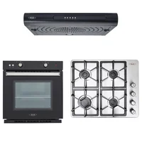 Combo Horno Empotrable Mixto 60 cm  Gas Natural Negro + Campana Extractora 60 cm Tofu Negro + Estufa Empotrable Gas Natural 60 X 51 cm Hierro Fundido Haceb