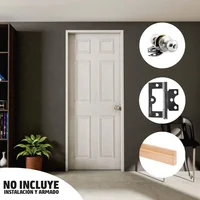 Combo Puerta Prepintada 60x200cm Sinfonía + Marco Pino 6cm + Cerradura Baño + Bisagras 3 unidades x 3 Pulgadas
