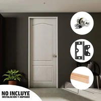 Combo Puerta Prepintada 65x200cm Prestige + Marco Pino 6cm + Cerradura Baño + Bisagras 3 unidades x 3 Pulgadas