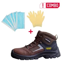 Combo  Bota Seguridad New Roma Talla 40 Redline + Set Mascarilla 5 Und Y Guantes 5 Pares Redline