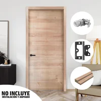 Combo Puerta Denver Horizontal 80x209cm + Marco Denver 3x8x240cm + Cerradura Alcoba Satinada + Bisagra Omega Puerta