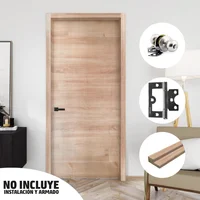 Combo Puerta Denver Horizontal 85x210cm + Marco Denver 3x8x240cm + Cerradura Bano Satinada + Bisagra Omega Puerta