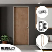 Combo Puerta Triplex Okume 60x200cm + Marco Pino 8x210x100x3cm + Cerradura Alcoba + Bisagras 3 Pulgadas