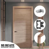 Combo Puerta Baltimore Horizontal 85x208cm + Marco Baltimore 8x240cm + Cerradura Alcoba Satinada Karson + Bisagras 3pulg X 3 Unidades