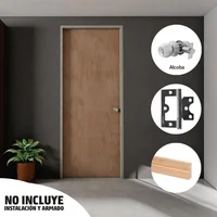 Combo Puerta Triplex Okume 90x200cm + Marco Pino 8x210x100x3cm + Cerradura Alcoba + Pack 3 Bisagras Omega 3 Pulgadas