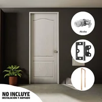 Combo Puerta Prepintada 70x200cm Prestige + Marco Pino 6cm + Cerradura Alcoba + Pack 3 Bisagras Omega 3 Pulgadas