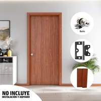 Combo  Puerta Cedro Silvestre 60x200cm + Marco Cedro Clasico + Cerradura Baño Satinada + Pack 3 Bisagras Omega 3 Pulgadas