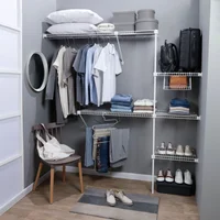Combo Practi Closet Rejilla Ancho Hasta 2X2X0.4Mt Blanco + Armado Closet Metalico Hasta 2.0M Ancho Int