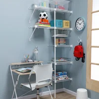 Combo Junior Closet Rejilla Ancho Hasta1.5X2X0.30Mt Blanco + Armado Closet Metalico Hasta 2.0M Ancho Int