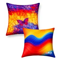 Combo  2 Cojines Selección Colombia 45x45cm sin Cierre Mariposa + Ola