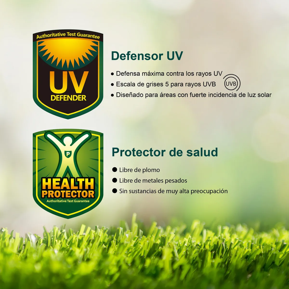 Just Home Collection - Alfombra de Pasto Sintético Greenland Verde 1 x 1 Metro