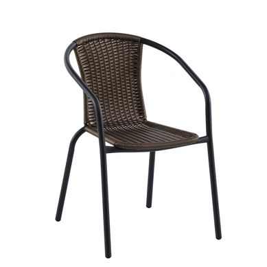 Silla de Polirat�n/Aluminio Apilable Negro/Caf�