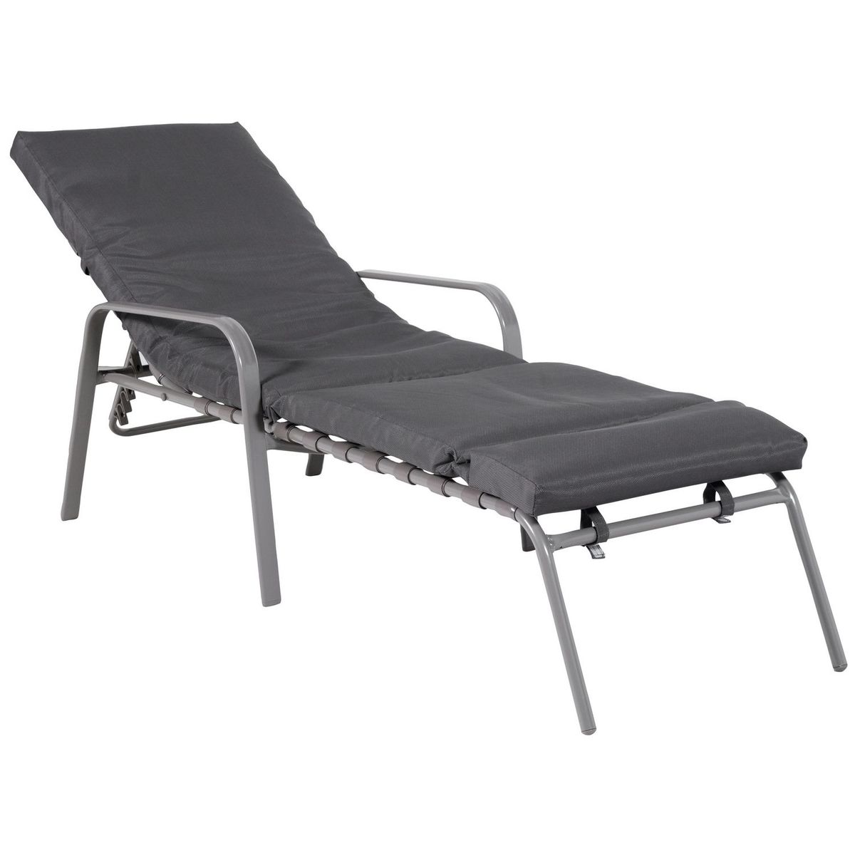 Just Home Collection - Camastro Aluminio Gris con Cojín