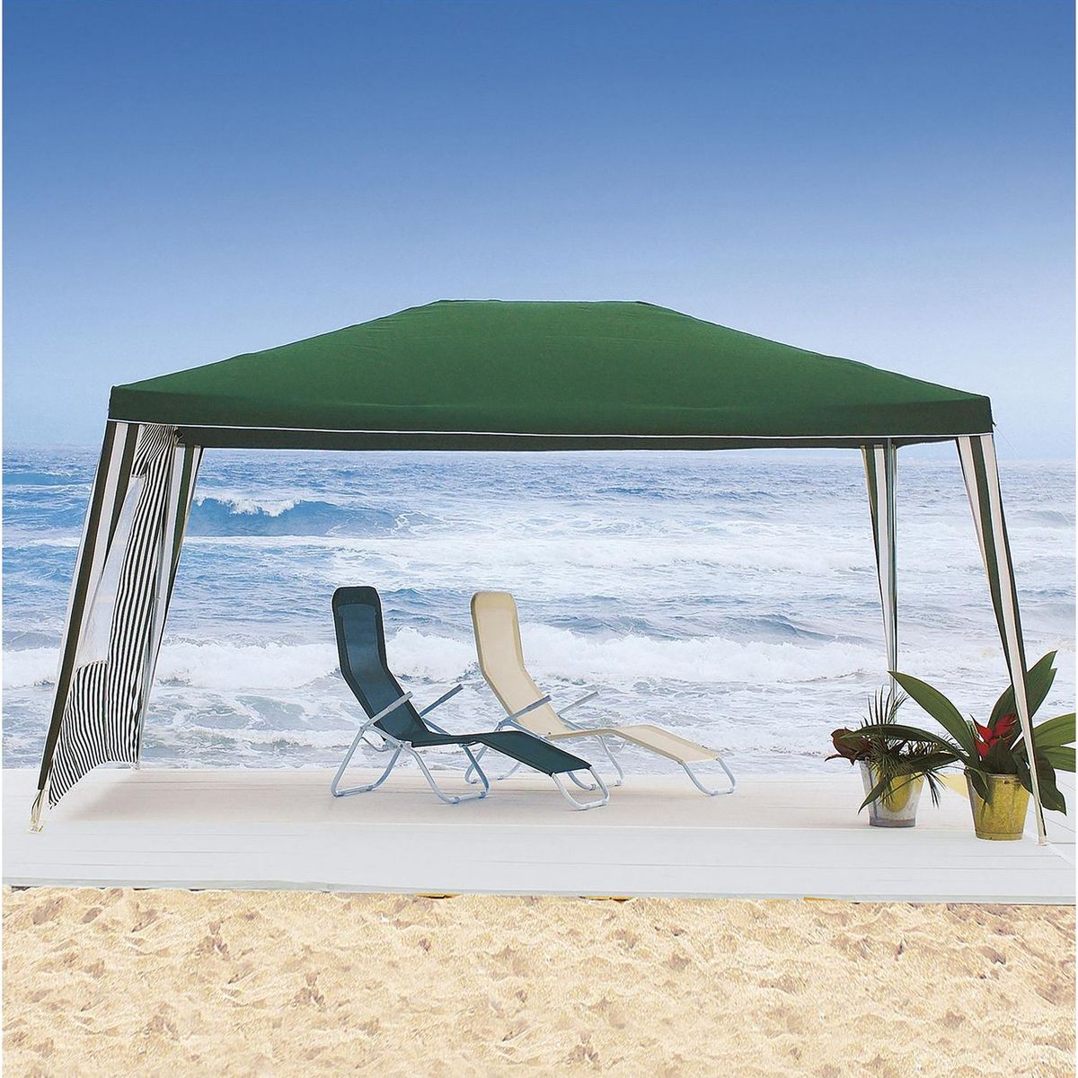 Toldo de poliéster 300x400x250 cm verde, marca Just Home Collection - Foto Principal
