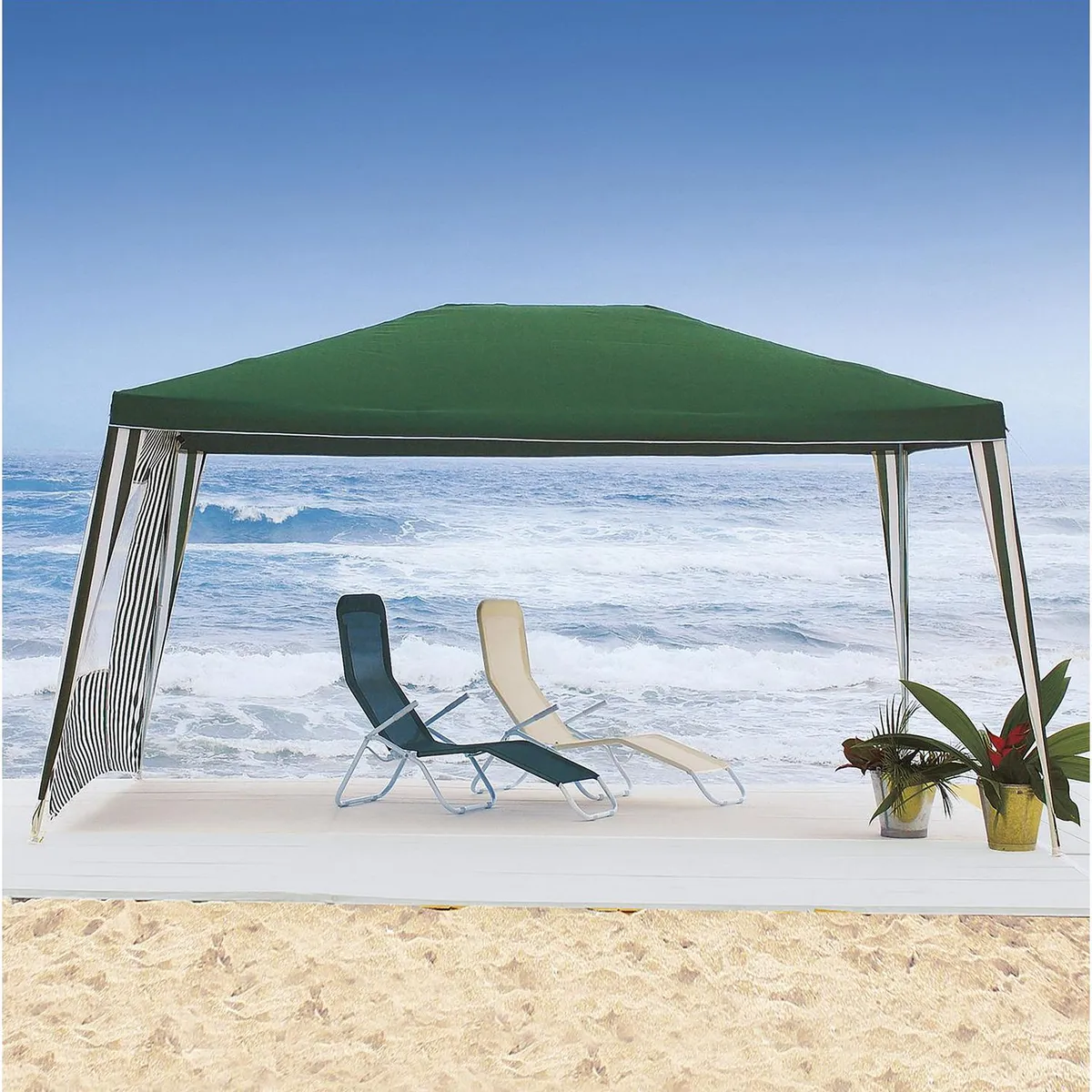 Toldo de poliéster 300x400x250 cm verde, marca Just Home Collection - Foto Principal