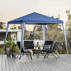 Toldo Piramidal Azul de Metal 3 x 3 Metros