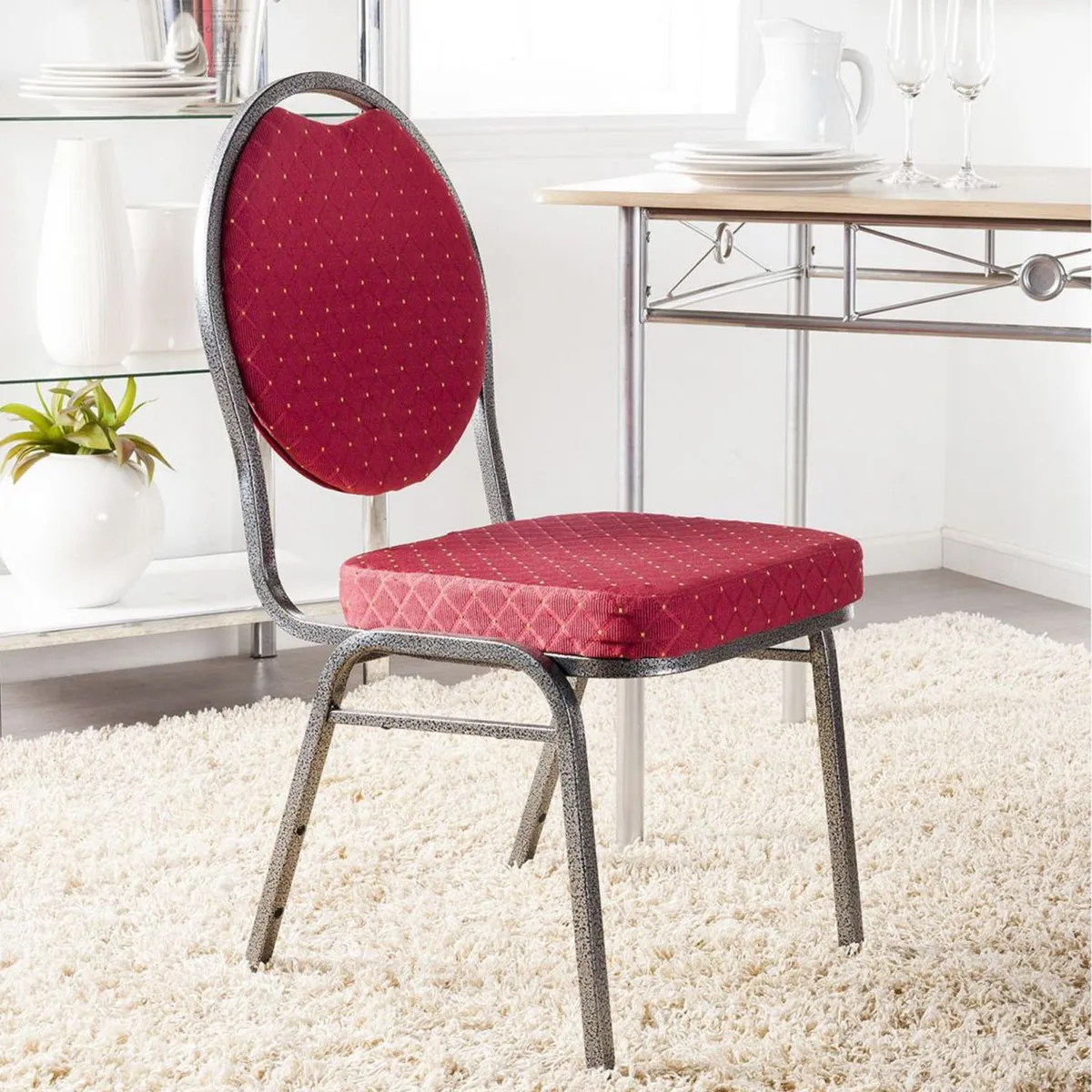 Just Home Collection - Silla para burdeo Roja