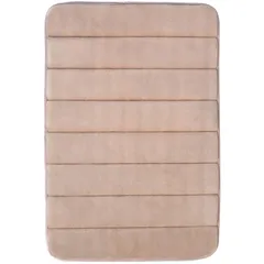 Tapete de baño Foam rayas beige 40x60 cm
