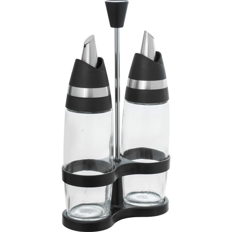 Just Home Collection - Set de aceitera y vinagreta c/ rack 31 cm