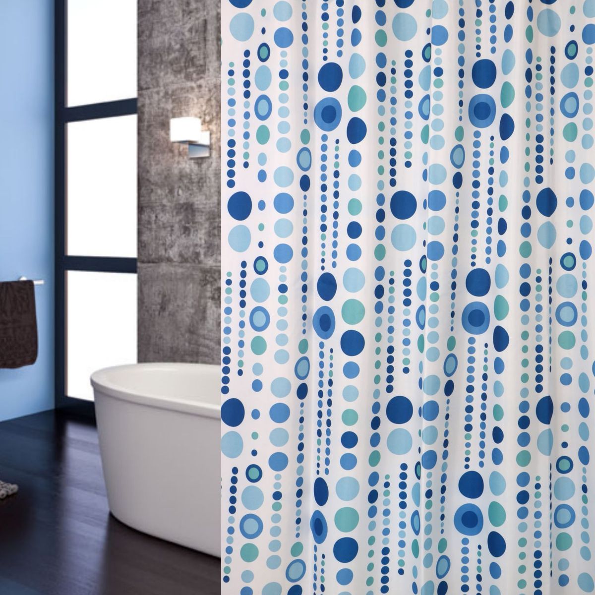 Just Home Collection - Cortina de baño puntos up 180x180 cm