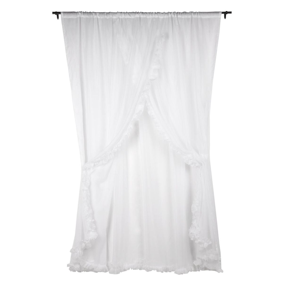 Velo romántico de 3 páneles blanco 200x220 cm, marca Just Home Collection - Foto Principal