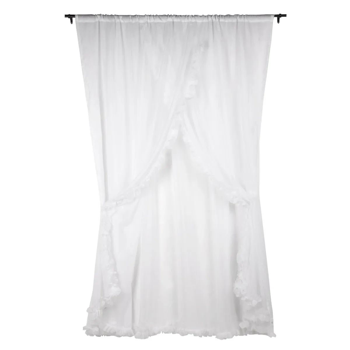 Velo romántico de 3 páneles blanco 200x220 cm, marca Just Home Collection - Foto Principal