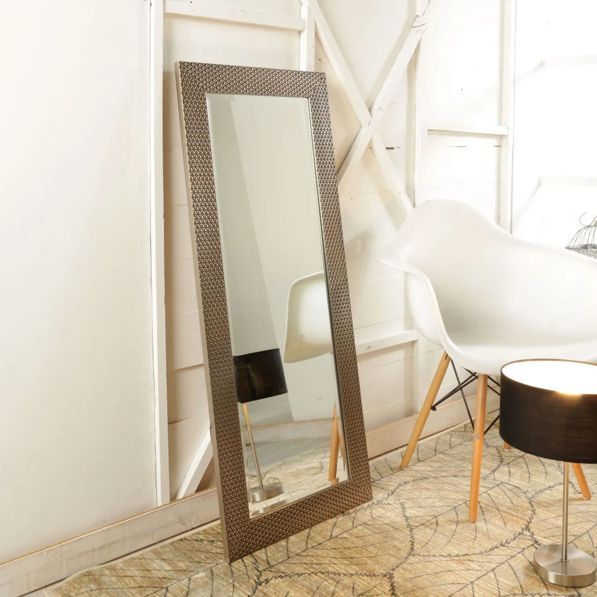 Just Home Collection - Espejo Decorativo Rectangular de 50 x 120 cm Dorado