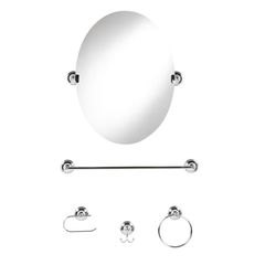 Set de 5 accesorios con espejo cromado