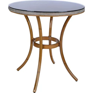 Mesa aluminio look bamb�/textileno 70 cm