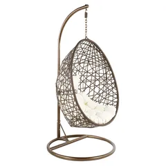 Silla ratán colgante con soporte