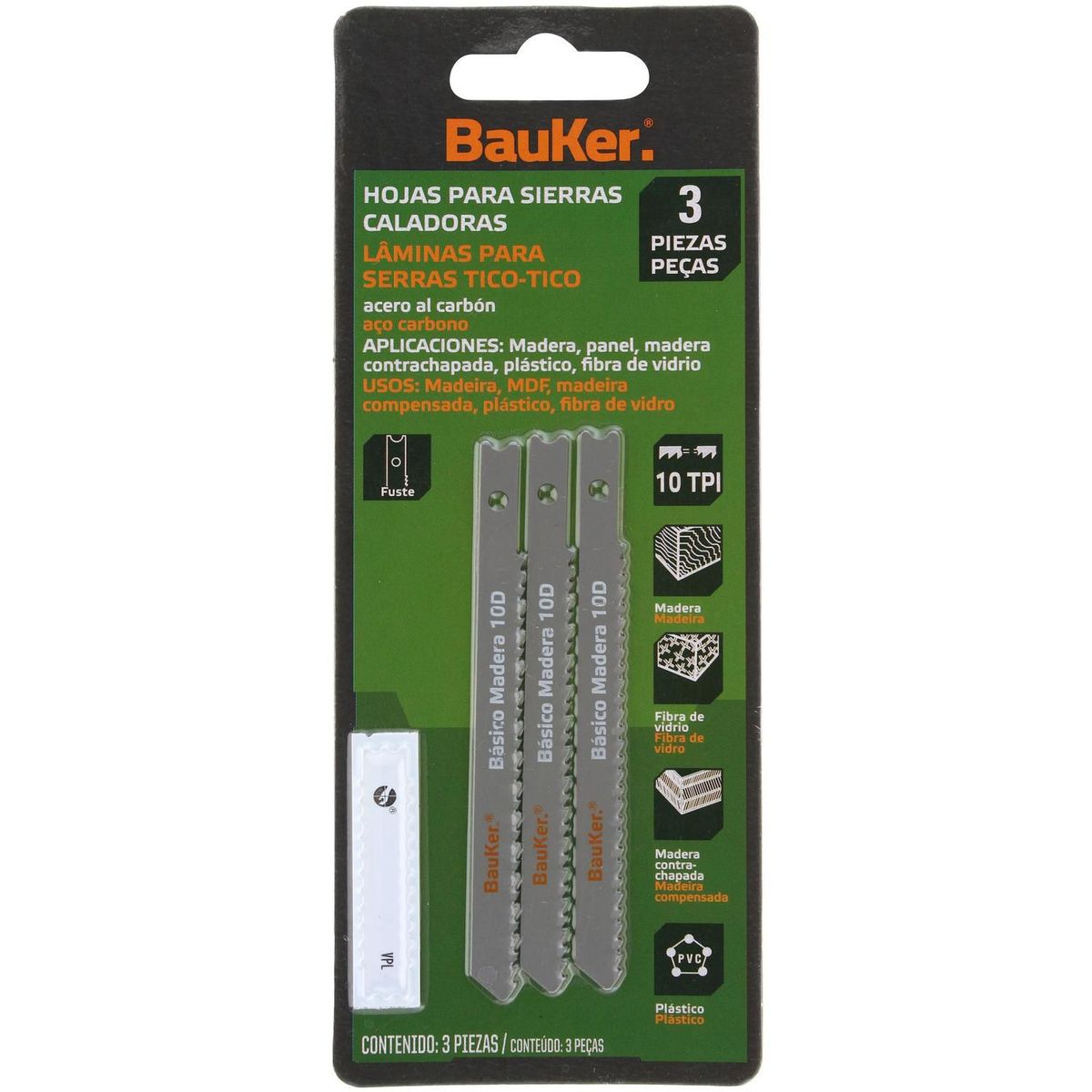  - Hoja de sierra calar tipo T 21 dientes 3 unidades