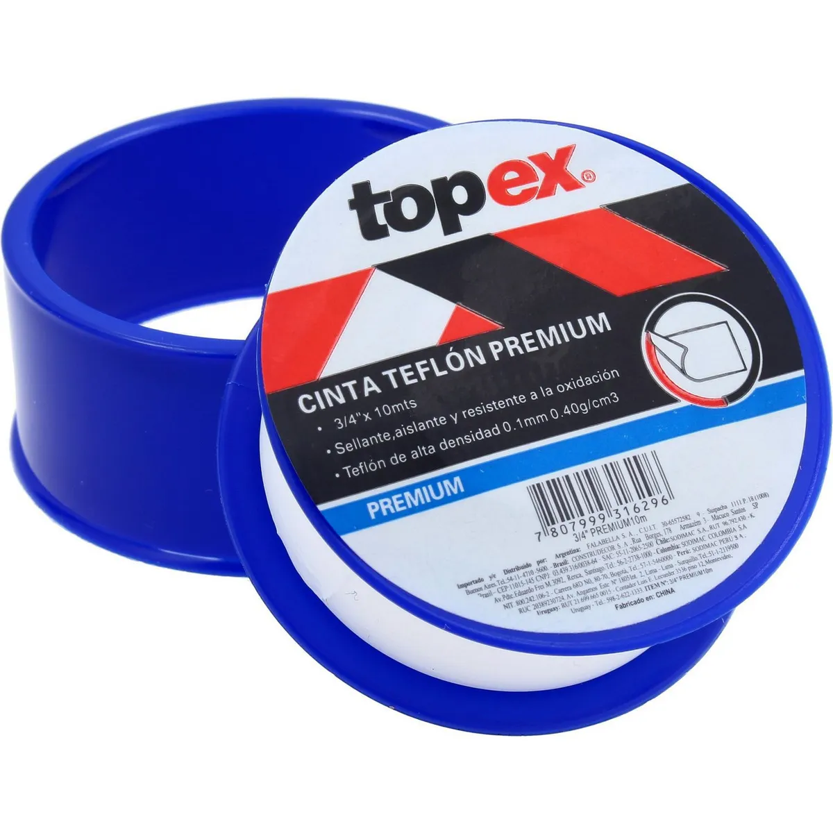 Topex - Cinta teflón 3/4" x10 m premium